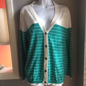 FOREVER 21 STRIPED SWEATER BLUE AND WHITE SIZE M